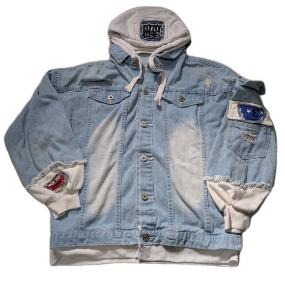 Haikyuu!! Karasuno Denim Jacket Hoodies Coat Sweatshirts Jean Light Wash Distre - Picture 1 of 6